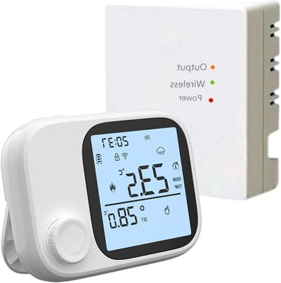 Slimme Thermostaat - Temperatuurregelaar - Comfort Thuis - App en Spraakbesturing - 8.6 x 8.7 x 3 cm - Wit