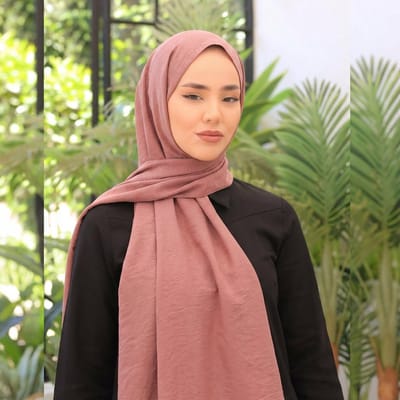 SILK HOME Olinda Sjaal - Hoofddoek - Hoofddeksel - Hijab – Oudroze – Zijdezachte Textuur – 75x195 cm