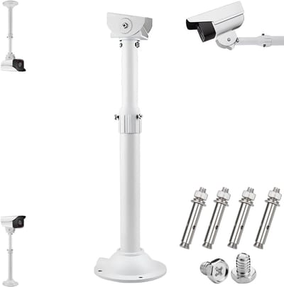 Camera Montagebeugel - Telescopische Beugel - Veiligheid Buiten - Verstelbare Hoogte - 30-60 Cm - Wit
