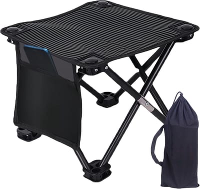 Vouwbare Kruk voor Buiten: Compacte Camping Kruk, Opvouwbare Zitplek, Ideaal voor Festivals, Vissen en Wandelen