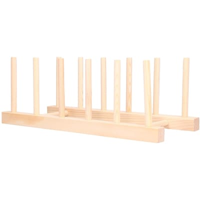 Bamboe Bord Lichtgewicht Draagbaar Milieuvriendelijk Duurzaam Houten Afdruiprek 5 Vakken 28cm beige
