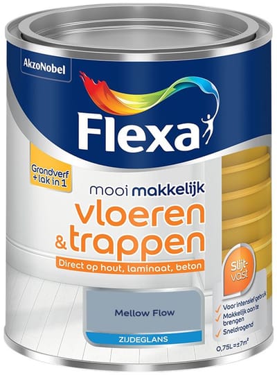 Flexa - Mooi Makkelijk Vloeren & Trappen Zijdeglans - Mellow Flow - Mengverf - 750 Ml