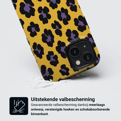 DripCase Luipaard Hoesje geschikt voor iPhone 15 Plus | Backcover met Mag | Hoesje met Dierenprint geschikt voor iPhone 15 Plus Wild Electric