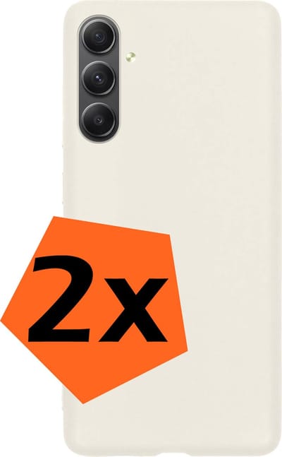 Hoes - 2 Stuks - Geschikt voor Samsung Galaxy A54 - Sterk & Shockproof - Case Siliconen - Back Cover - Telefoon Hoes - Wit