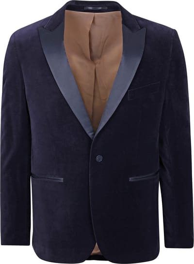 Suitable Smoking Blazer Velvet Donkerblauw (navy) blazer