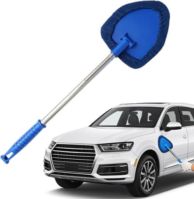 Ruitenreiniger - Glaswisser - Auto en thuis - Telescopische handgreep - 45 x 15 cm - Blauw