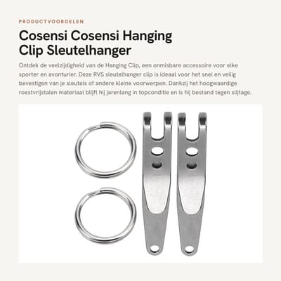 Dailygoods- Sleutelhanger - Roestvrij Staal - Stevige Bevestiging - Multifunctionele Clip - Lichtgewicht - Antiroest Bescherming - Sleutelclip