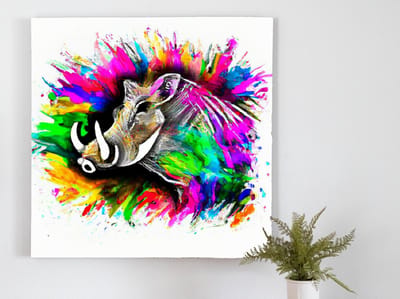 Wailing warthog | Wailing Warthog | Kunst - 30x30 centimeter op Canvas | Foto op Canvas