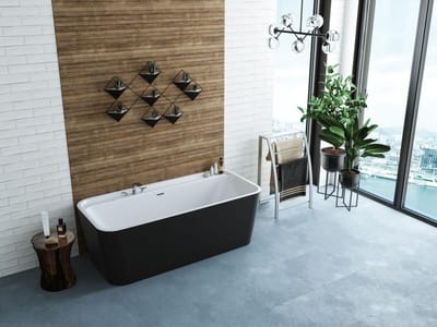 Allibert KOLORA vrijstaand bad 170×78 cm – mat zwart/mat wit