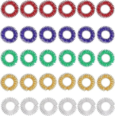 Sensory Finger Ring Set voor Stressvermindering en Acupressuur, Perfect voor Tieners en Volwassenen