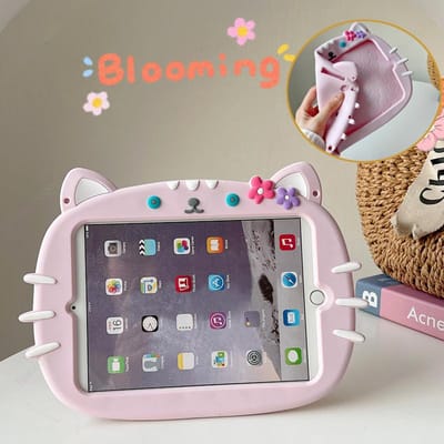 Étui Mignon Ours Arc-en-ciel 3D pour iPad A19 12ème A16 Air 11 pouces Air5 4 10.9 10ème Génération 10.2 pouces iPad 5/6/7/8/9ème Mini 7 iPad A19 12th 2026