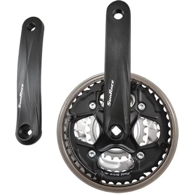 Sunrace FCM600 42-32-22T crankstel voor 3/32" ketting 170 mm - voor vierkante as - Zwart