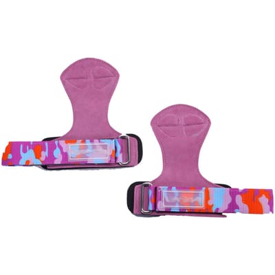 2 PCS Sangles de Poignet pour Haltérophilie pour Femmes Poignée Forte Tractions Sangle de Soulevé de Terre Poignées d'Haltérophilie Motif en Forme de Cœur S pink