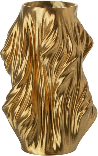 J-Line vaas 3D Print Onregelmatig - porselein - goud - small - Ø 18 cm