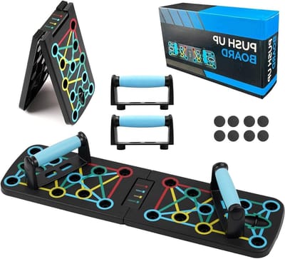 Multifunctionele Vouwbare Push-Up Board met Handvat voor Spiertraining, Effectief voor Mannen en Vrouwen, Duurzaam en Compact