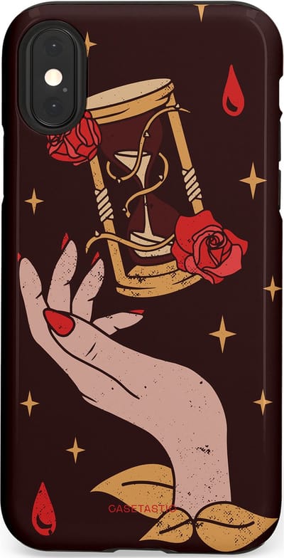 Casetastic Hoesje Geschikt voor Apple iPhone X/Xs - Stijlvolle Beschermende Duo-layer Case - Magische Hand Roos