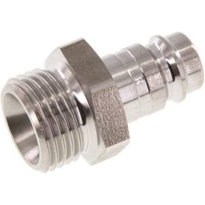 RVS DN 10 Luchtkoppeling Insteeknippel G 1/2 inch Buitendraad - CLP10-M-S-P-012