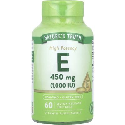 Nature's Truth, Vitamine E, Haute Puissance, 450 mg (1 000 UI), 60 Gélules Molles à Libération Rapide