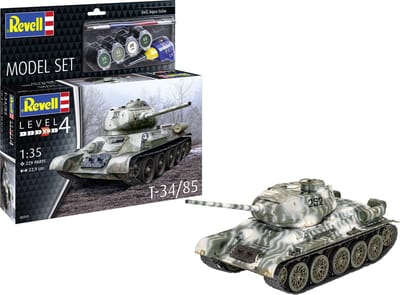 Revell Modelbouwpakket Militaire voertuigen - 63319 T-34/85 Tank - Model Set Plastic - 1:35 - Modelbouw