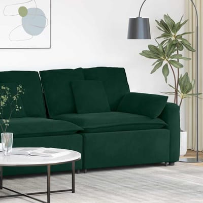vidaXL - Modulaire - bank - Armleuning - eindmodule - met - kussens - 100 - cm