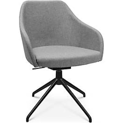 Conferentiestoel Topstar Sitness Life 2.1, draaibaar/zitting in hoogte verstelbaar, armleuningen, B 350-480 x D 460 x H 460-490 mm, 4-poots onderstel, aluminium zwart mat & stof, h.grijs
