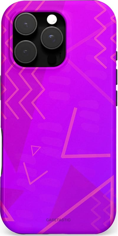 Casetastic hoesje geschikt voor Apple iPhone 16 Pro - MagSafe - Dubbellaagse bescherming - Discowave - Fashion Case - Paars Fuchsia