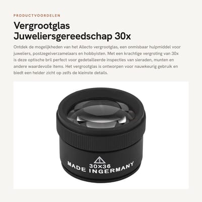 Dailygoods- Vergrootglas 30x Professionele Lens - Optische Bril - Juweel Inspectie Tool - Voor Postzegel en Onderdelen - Ideaal voor Wijnbereiding en Tuinieren - Loep