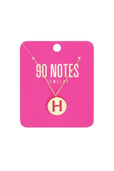 90 NOTES - Initial Ketting - Letter H - goudkleurig