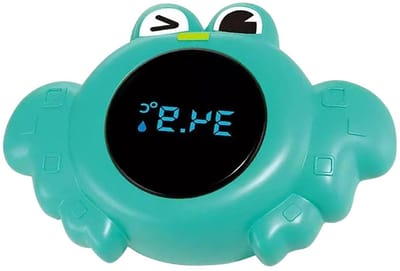 Badthermometer Kind - Watermeter Baby - Veilig Baden - Drijvend Dierenontwerp - 12 cm - Krabgroen