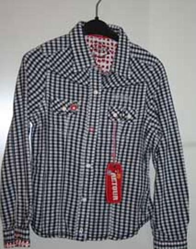 Retour blouse Tiffany blauw met wit geruit maat 6 (maat 110/116)