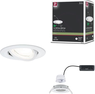 LED-inbouwlamp Nova Coin Enkele lamp rond 84 mm 50° 2,8W 505lm 230V 4000K Wit mat