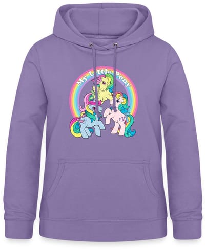 My Little Pony Retro Kleurige Ponys Met Regenboog Hoodie Dames
