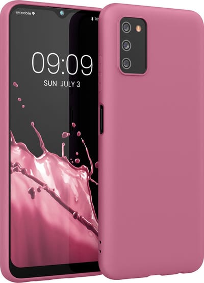 kwmobile telefoonhoesje geschikt voor Samsung Galaxy A03s - Hoesje voor smartphone - Back cover in donkerroze