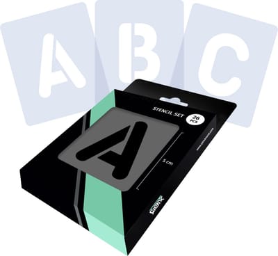 QBIX Lettersjablonen Set - 10 x 8,5cm - Complete Alfabet - Letters zijn 5cm hoog - ronde letters- horeca - menu borden