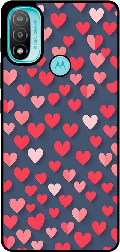Smartphonica Telefoonhoesje Geschikt voor Motorola Moto E20 met Hartjes Opdruk - TPU Backcover Case With Heart Design geschikt voor Motorola Moto E20