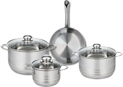 Set van 1 Koekenpan 24 cm en 3 kookpotten 16, 20 en 24 cm Elo Profi Brillant