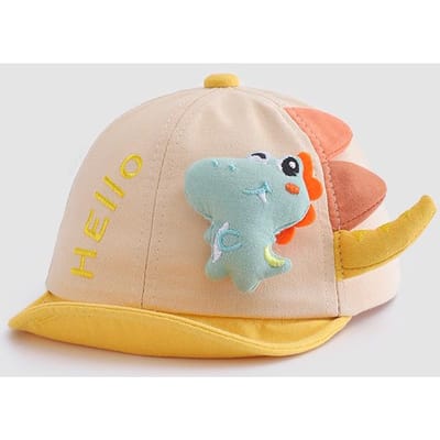 Nouvelle Casquette de Baseball à Petit Bord Dinosaure pour Hommes et Femmes Casquette de Baseball Mode Personnalisée Chapeau Bébé (45-48cm) beige