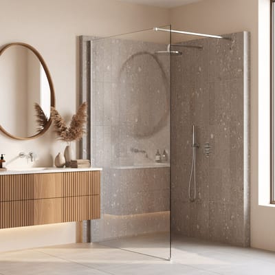 Rea Flexi 120 - Walk-In Douchewand - Chroom - 120X0,8X195Cm