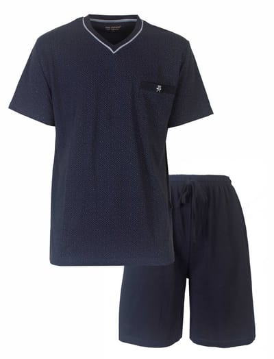 Paul Hopkins Heren Shortama - Pyjama Set - V Hals - Blauw - Maat S