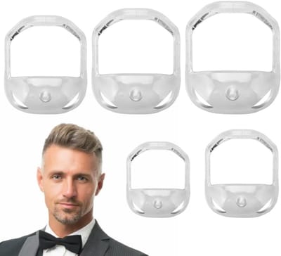 Goatee Vormgevingsset voor Mannelijke Baarden - 5 Transparante Sjablonen voor Perfecte Baardstijl, Inclusief 5 Maten en Handige Accessoires