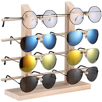 JHUBERS - Creatieve Houten Brilstandaard voor 8 Brillen - Brillenhouder