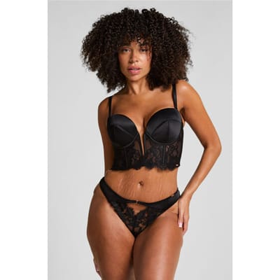 Hunkemöller Dames Lingerie Hoog uitgesneden brazilian Grace - Zwart - maat S