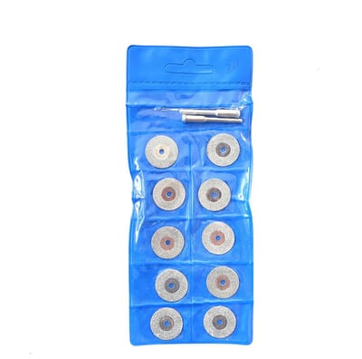 Multitool Doorslijpschijf diamant 10 stuks – Snijschijven set – Multitool accessoires – Diamant slijpschijf ø3,00 mm – Stiftrezensets set 10 stuks – Zilver - ø 20,00 mm