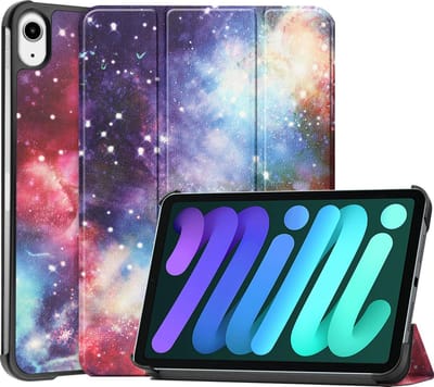 Hoes - Geschikt voor Apple iPad Mini 6 (2021) - 8.3 inch - 6e Generatie - Dun & Stevig - Trifold Bookcase - Hard Cover - Hardcover Book Case - Tablet Hoesje - Galaxy