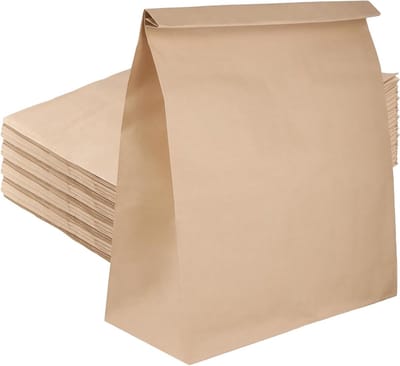 100PCS Grote Kraftpapier Document Voedselzakken zonder Handvatten voor Brood en Snacks - 33 x 15 x 42 cm, Bruine Papieren Zakken voor Verpakking