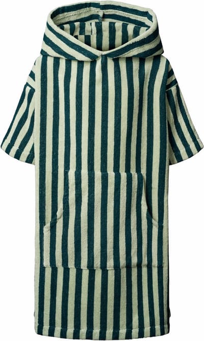 Bongusta Naram Kids Poncho Sea foam & deep teel (licht- en donkergroen) - maat 8-10 jr