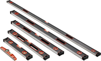 6-delig torpedo waterpas set – 78/48/32/24/16/10 inch kast waterpassen – Schokbestendige magnetische waterpas van aluminiumlegering met SAE/metrische schaal – Libellen voor 45/90/180 graden