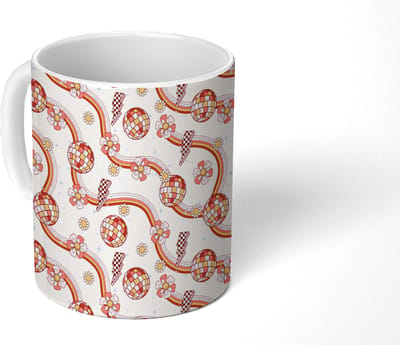 Mok - Koffiemok - Retro - Disco - 70s - Discobal - Multi - Mokken - 350 ML - Beker - Koffiemokken - Theemok
