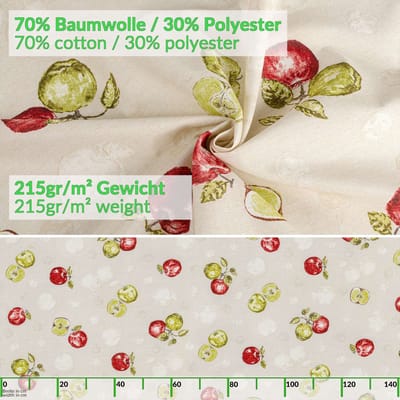 ANRO Tafelkleed Appels Meerkleurig 130x90cm Rechte rand Afwasbaar Waterafstotend Binnen & Buiten