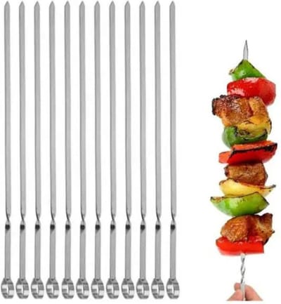 BBQBuddies Barbecue Spiezen 12 stuks - BBQ Spiezen - Vleespennen - 40 CM - Inclusief Opberghoes
